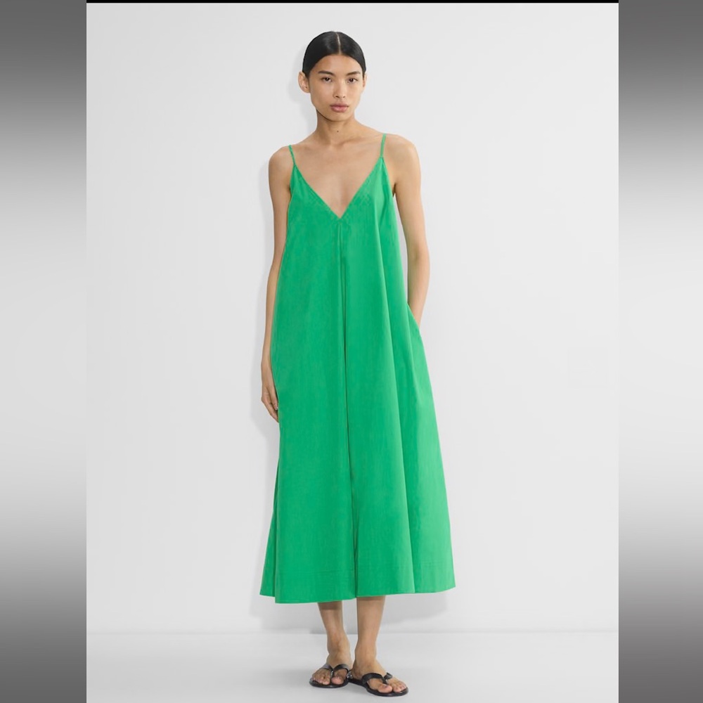 Babaton Emerald V-Neck Spaghetti Strap Dress